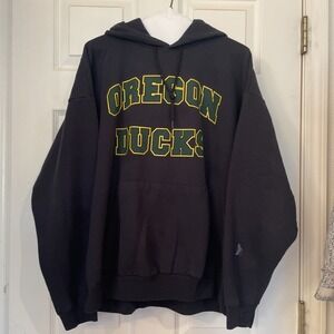 Hanes Comfort Blend Black Hooded‎ Sweatshirt University Of Oregon Ducks Sz L